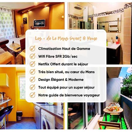 Le Mans City Sweet & Home - Climatise - Netflix - Wifi Fibre - Parking - Proche Circuit Des 24H & Centre-Ville - Accordhebergementconciergerie Exterior foto